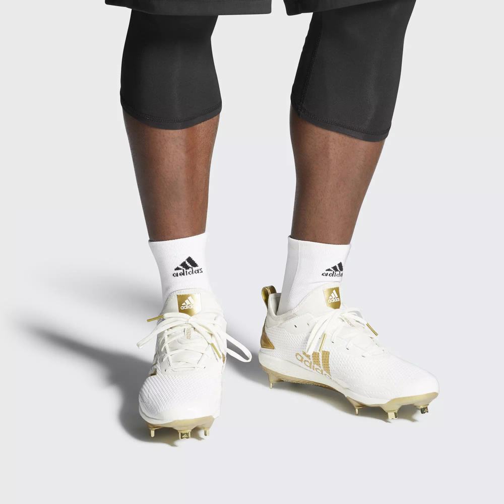 Adidas Adizero Afterburner V Spikes De Beisbol Blancos Para Hombre (MX-14927)